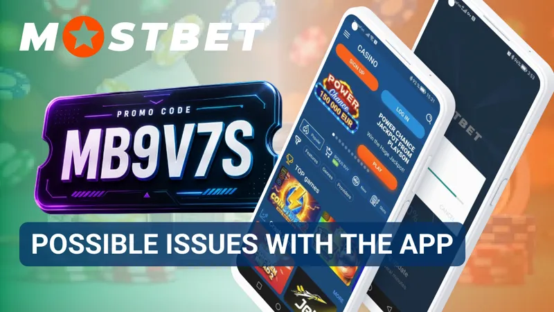 User troubleshooting a MostBet app issue on a smartphone after an error notification.