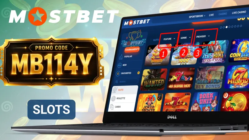 Slot games section in MostBet Casino featuring themed reels and jackpot titles.