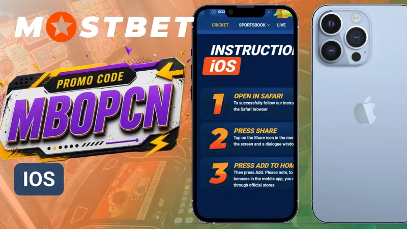 MostBet Casino iOS app displayed on an iPhone with casino sections open.