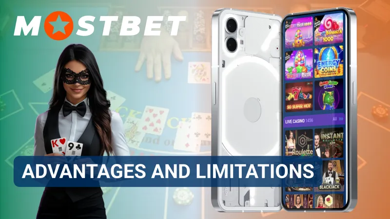 Comparison screen in MostBet Casino showing key benefits and limitations for Irish players.