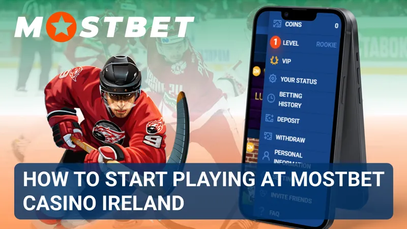 Step-by-step guide interface in MostBet Casino showing the process of getting started.