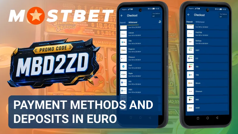 Euro payment methods available on Mostbet Ireland