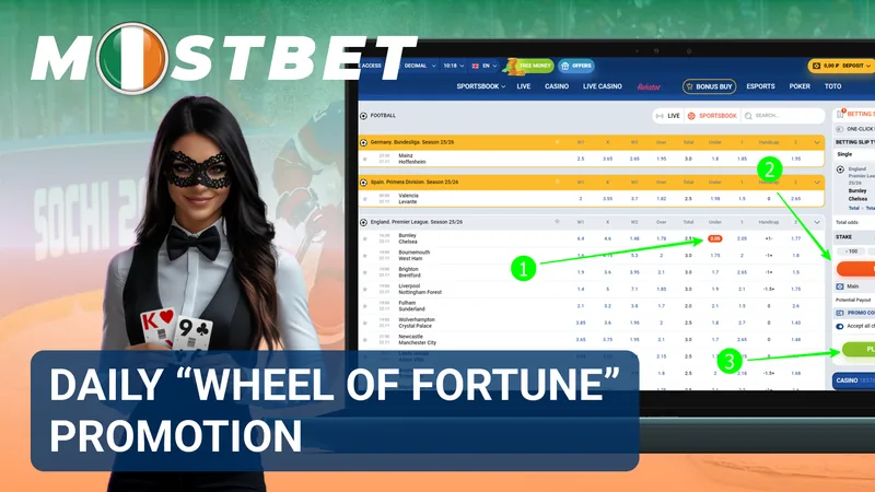 Daily Mostbet Wheel of Fortune promotion